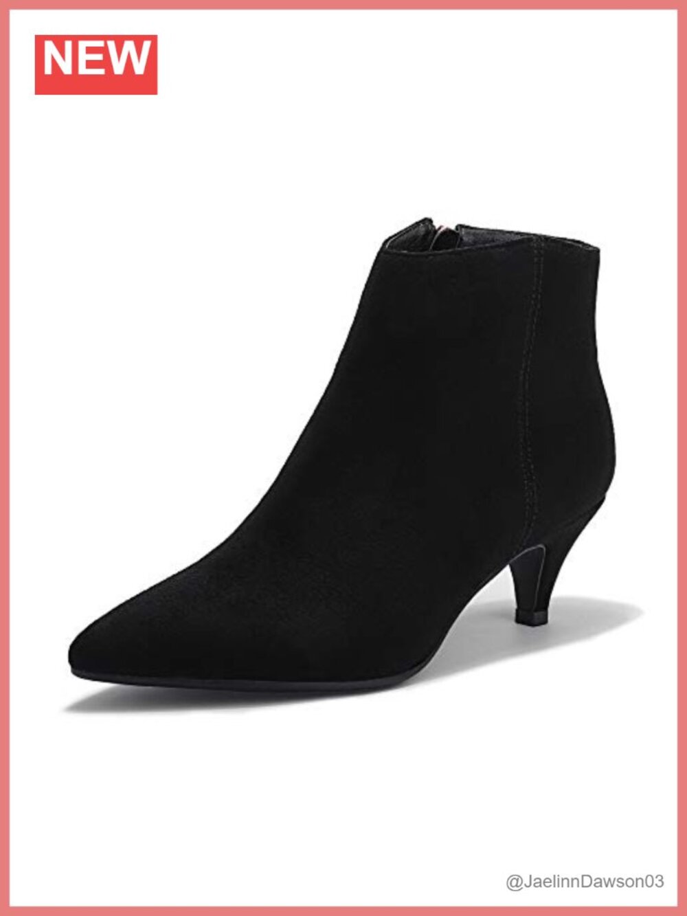 Women's Kitten Heel Ankle Booties Pointed Toe Dressy Suede Boots